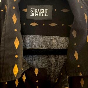 Straight to Hell black and yellow diamond shirt